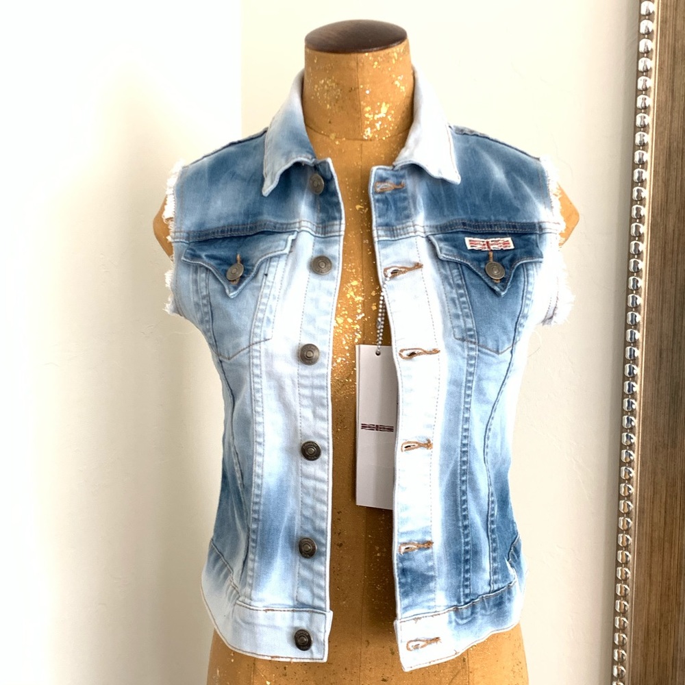NWT Hudson Jeans Acid Wash Denim Vest Size S
